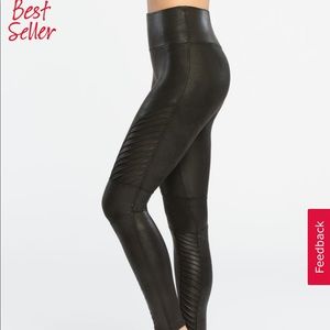 Spanx faux leather moto leggings